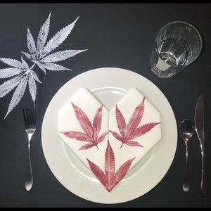 HandStamped Fabric Heart Napkins (set 4)